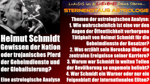 Horoskop Helmut Schmidt - Gewissen der Nation oder Trojanisches Pferd der Geheimdienste